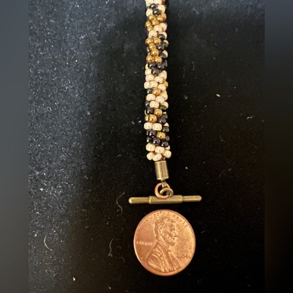 Kumihimo beaded bracelet - small 7" - Picture 3 of 4